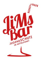 JiMs Bar Logo: der Schriftzug ist ein Cocktailglas mit Strohalm