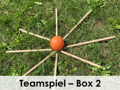 Teamspielbox 2: mit 20 verschiedenen Spielideen (z.B. Rettung aus dem Säuresee, Sirtaki tanzen, Sonnenaufgang)